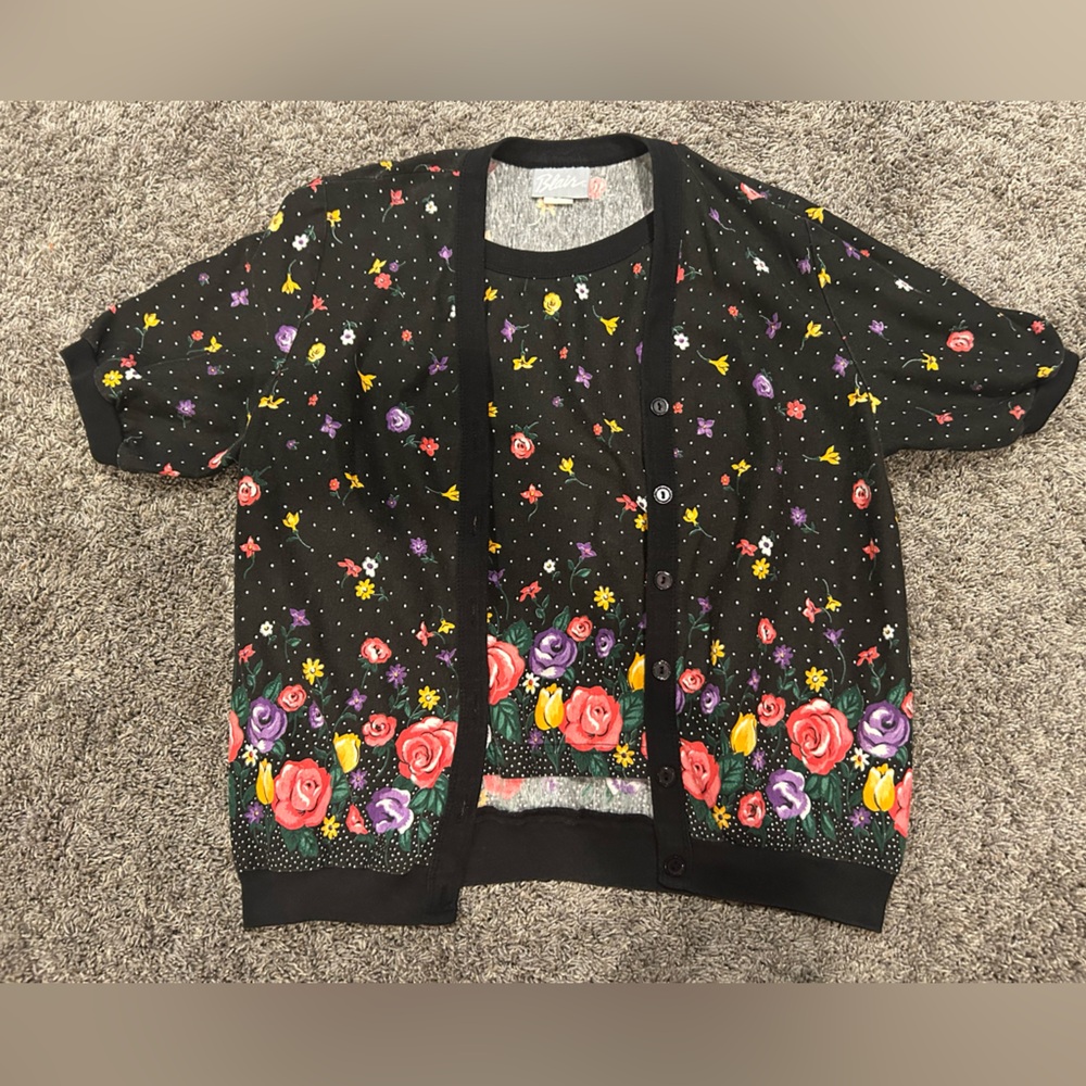 Vintage 90s Blair floral blouse Women’s Medium Grandma